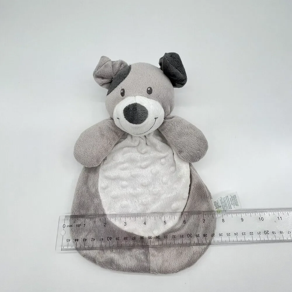 Baby Gear Puppy Dog Gray White Security Baby Blanket Plush Lovey Minky Dots